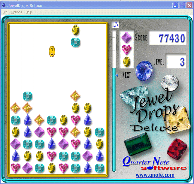 JewelDrops Deluxe - A stylish tetris-style arcade game. A keeper!